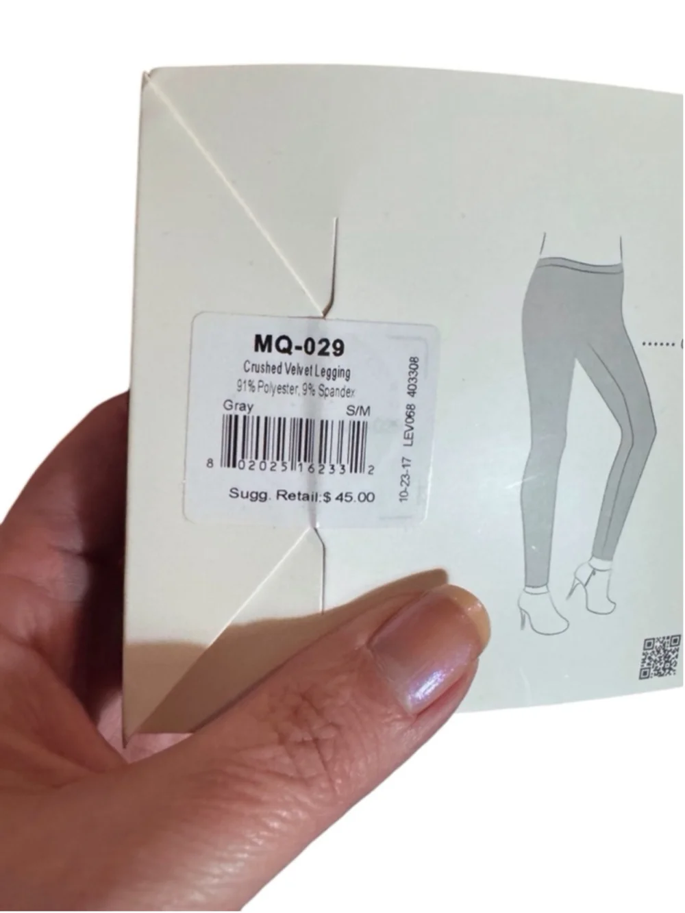 Women Me Moi Leggings S/M Gray Crushed Velvet Fashion - Picture 4 of 4